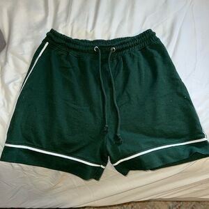 Green sweat shorts